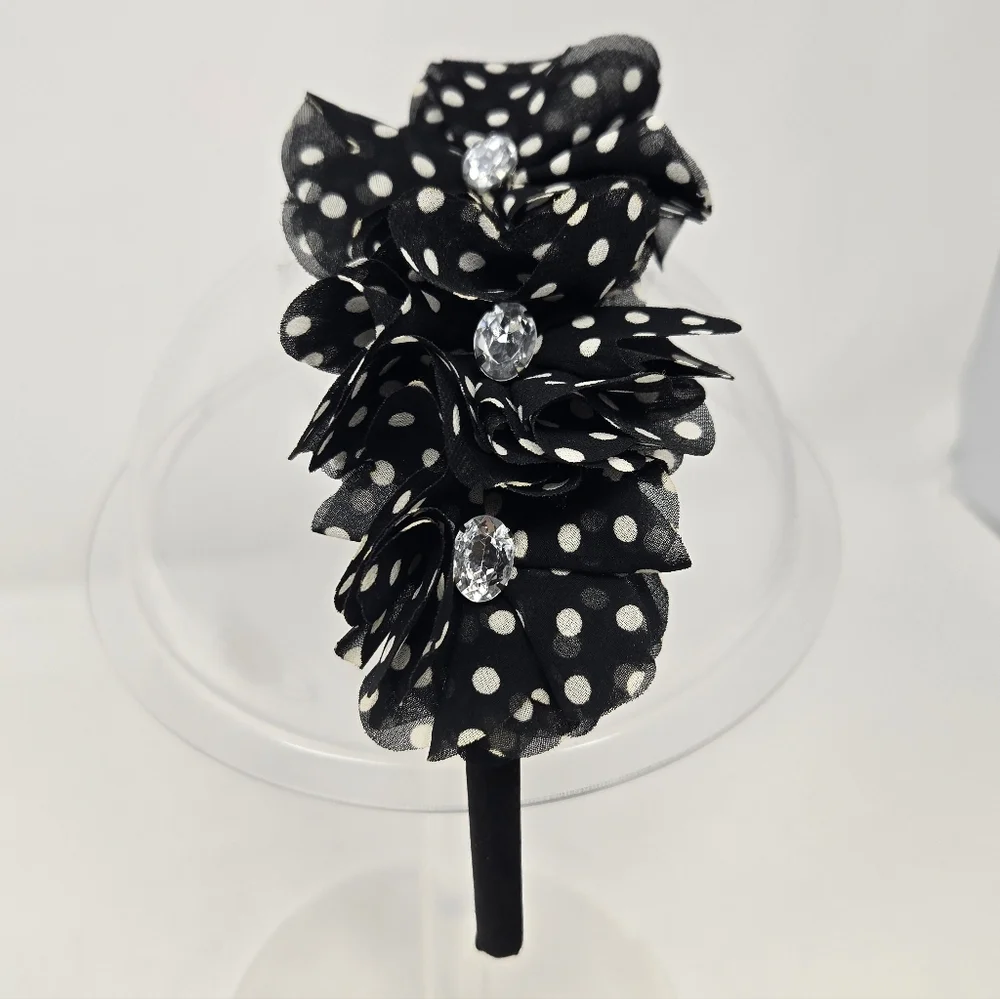 HANDMADE SET OF 4 BLACK FASCINATOR HEADBAND HAIR ACCESSORY BACHELORETTE WOMEN OS